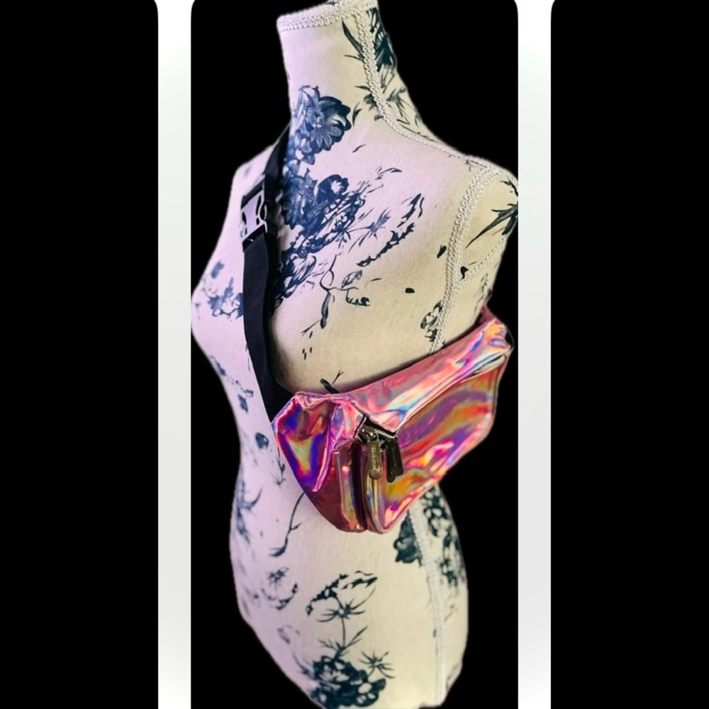 SOJOURNER | OS | Holographic Waterproof Crossbody Fanny Pack Waist Belt Bag NWOT